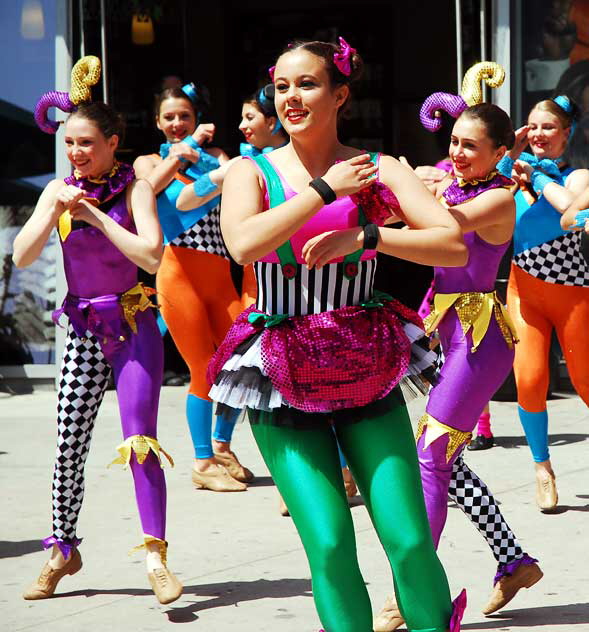 Dancers on Hollywood Boulevard between Grauman's Chinese Theater and Madame Tussauds Wax Museum, Tuesday, April 12, 2011