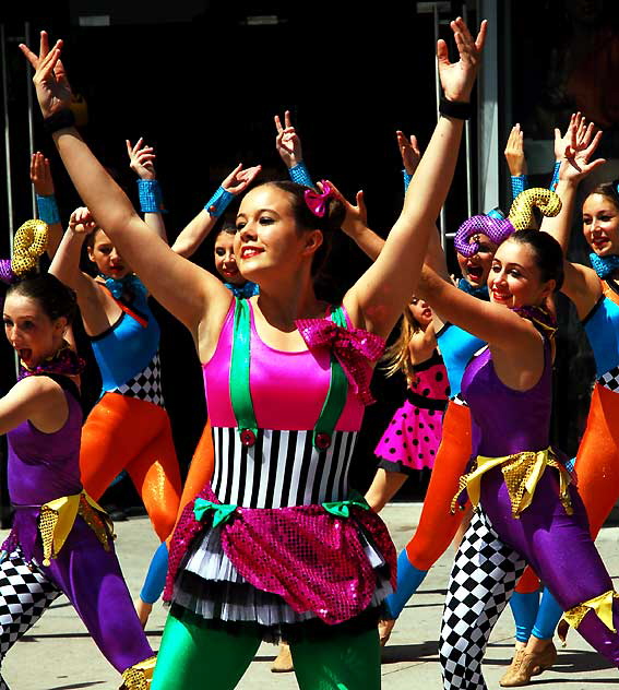 Dancers on Hollywood Boulevard between Grauman's Chinese Theater and Madame Tussauds Wax Museum, Tuesday, April 12, 2011