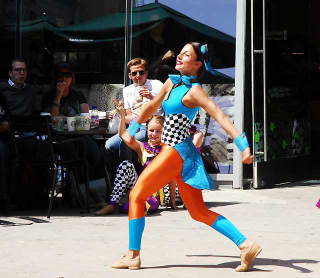 Dancers on Hollywood Boulevard between Grauman's Chinese Theater and Madame Tussauds Wax Museum, Tuesday, April 12, 2011