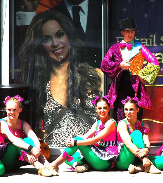 Dancers on Hollywood Boulevard between Grauman's Chinese Theater and Madame Tussauds Wax Museum, Tuesday, April 12, 2011