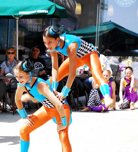 Dancers on Hollywood Boulevard between Grauman's Chinese Theater and Madame Tussauds Wax Museum, Tuesday, April 12, 2011