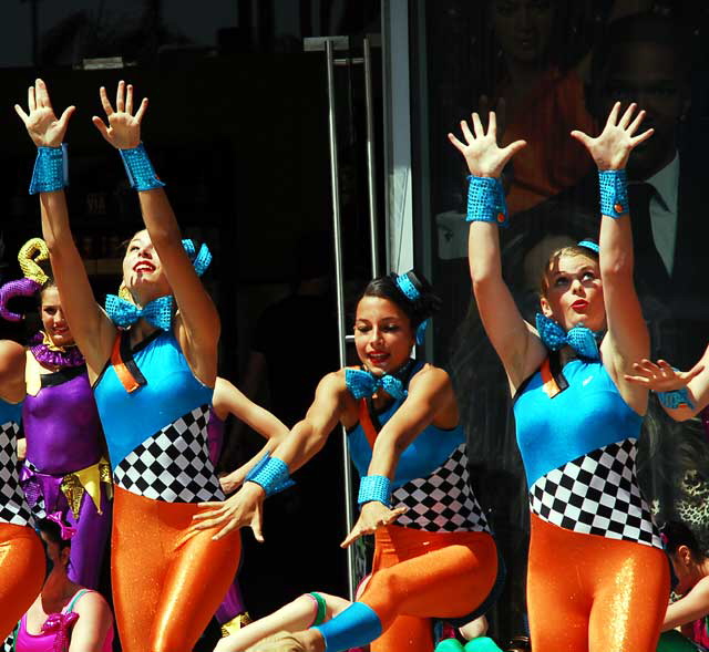 Dancers on Hollywood Boulevard between Grauman's Chinese Theater and Madame Tussauds Wax Museum, Tuesday, April 12, 2011