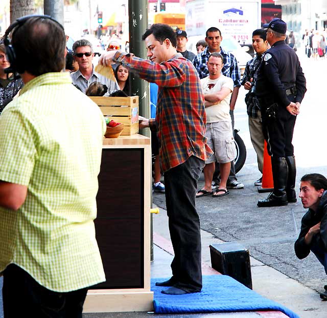 Jimmy Kimmel Live! - taping a segment on Hollywood Boulevard, Tuesday, April 12, 2011