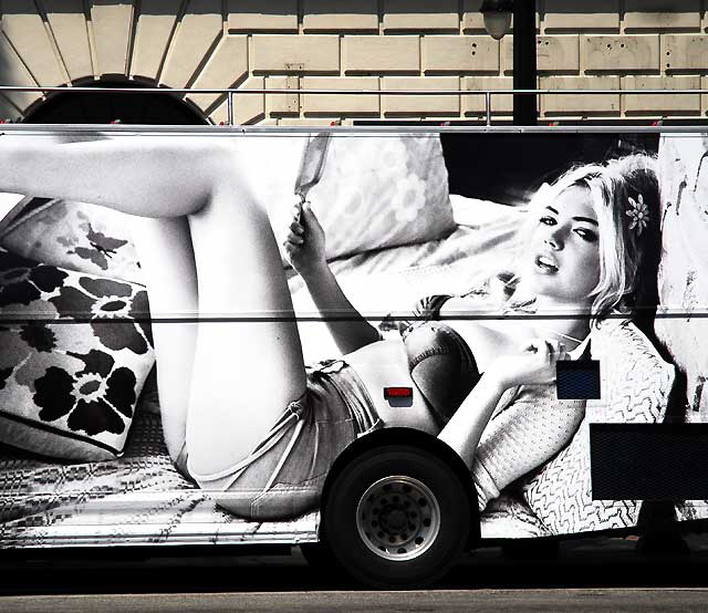 "Guess" supergraphic on Hollywood Tour Bus