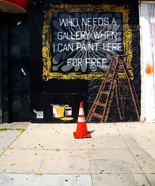 "Who needs a gallery when I can paint here for free?" - East Hollywood, Wednesday, April 13, 2011