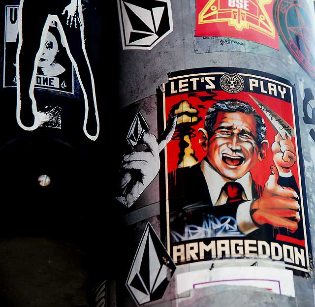 Bush Armageddon Sticker - La Cienega Boulevard, West Hollywood