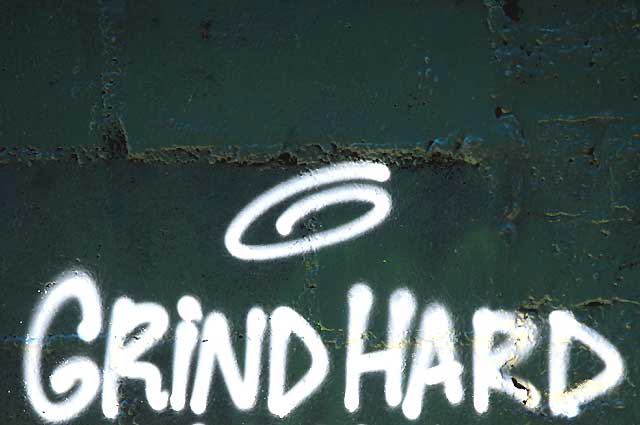 "Grind Hard and Play Harder" - Melrose Avenue back-alley mural, Monday, May 30, 2011
