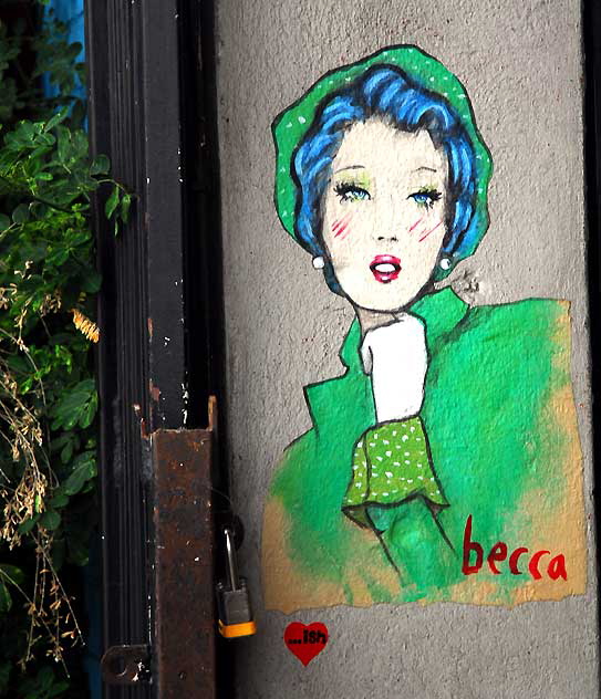 "Becca" graphic, Sunset Boulevard and Sanborn in Silverlake, Monday, May 9, 2011