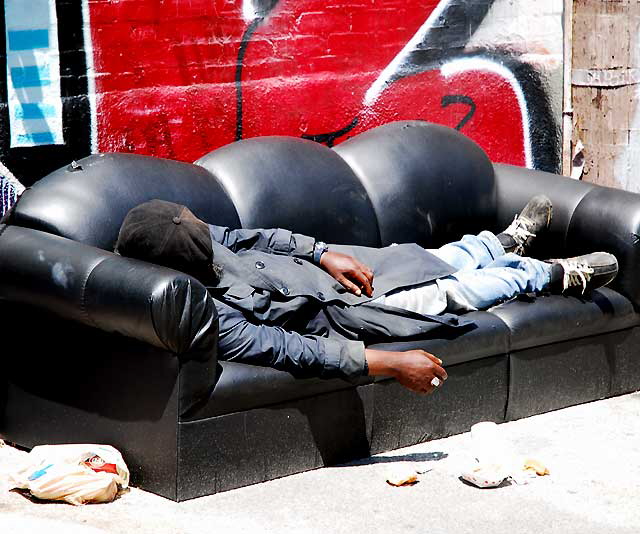 Alley off Melrose Avenue, Tuesday, May 10, 2011 - Homeless Man Sleeping