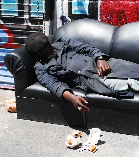 Alley off Melrose Avenue, Tuesday, May 10, 2011 - Homeless Man Sleeping