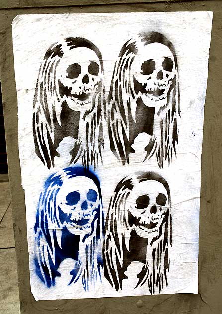 Skulls on a utility box, Hollywood Boulevard 