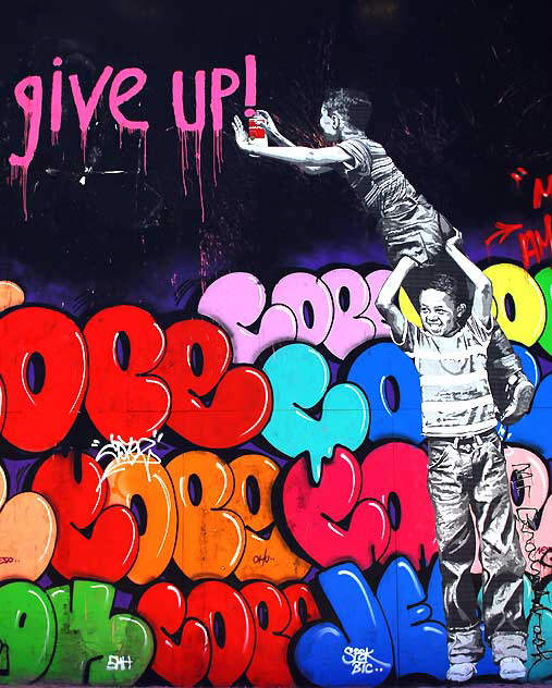 "Never, Never Give Up" - mural on La Brea, South of Hollywood, Wednesday, May 18, 2011