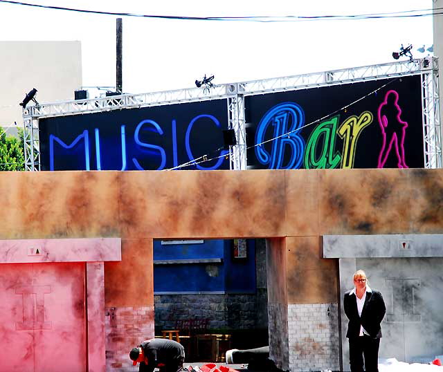 Setting up for the Hollywood premiere of The Hangover II, Thursday, May 19, 2011