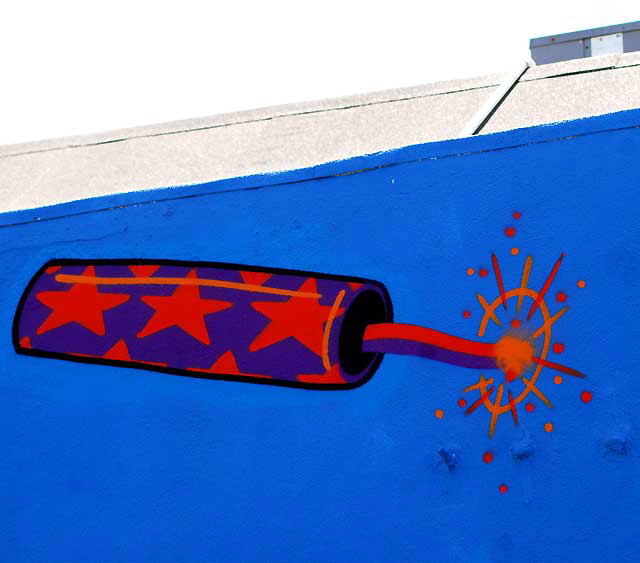 Detail of new "Chase" mural, Ocean Front Walk in Venice Beach, Wednesday, May 25, 2011