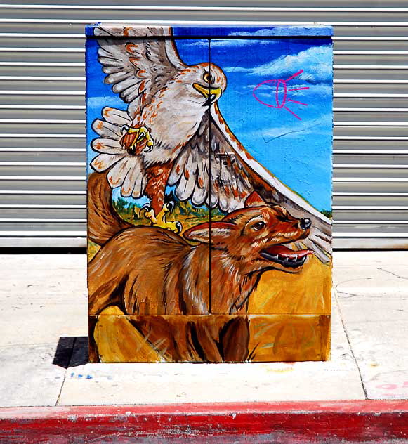 Painted utility box on Sunset Boulevard east of Echo Park, Tuesday, May 31, 2011