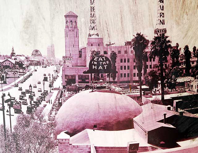 West 6th Street at Alexandria Avenue in the Wilshire District of Los Angeles, 1928, the Chapman Market under construction - photo at historical marker 