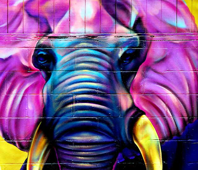 Elephant - detail of Melrose Avenue mural, Monday, June 6, 2011