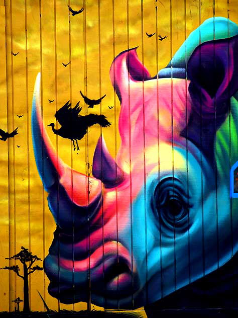 Rhino - detail of Melrose Avenue mural, Monday, June 6, 2011