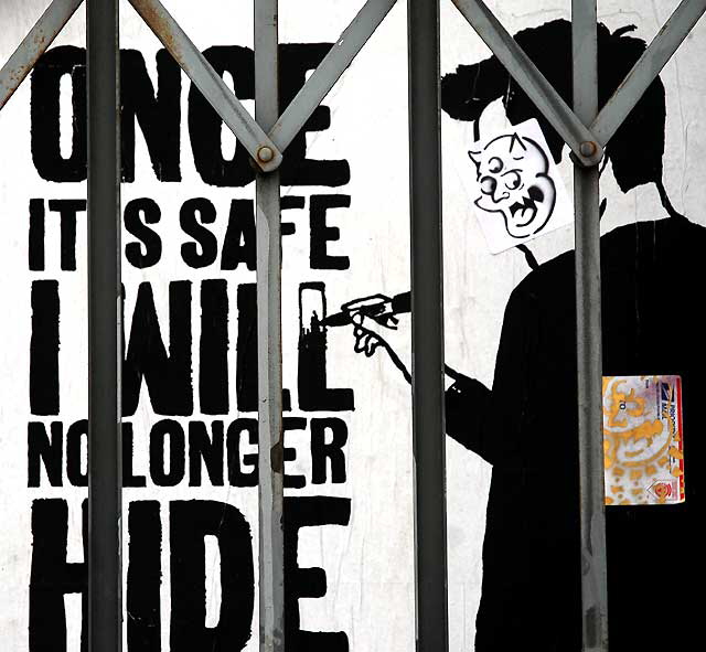 "Once it's safe I will no longer hide in this body" - Morley poster, Melrose Avenue, Monday, June 6, 2011