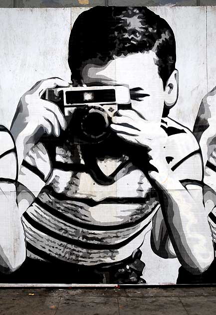 Banksy Camera Boy, 960 North La Brea Avenue, down the Hill from Hollywood, Thursday, June 9, 2011
