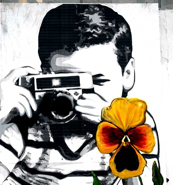 Banksy Camera Boy, 960 North La Brea Avenue, down the Hill from Hollywood, Thursday, June 9, 2011