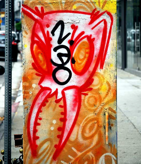 Painted utility box on Sunset Boulevard at Burton Way in Silverlake, Thursday, June 9, 2011