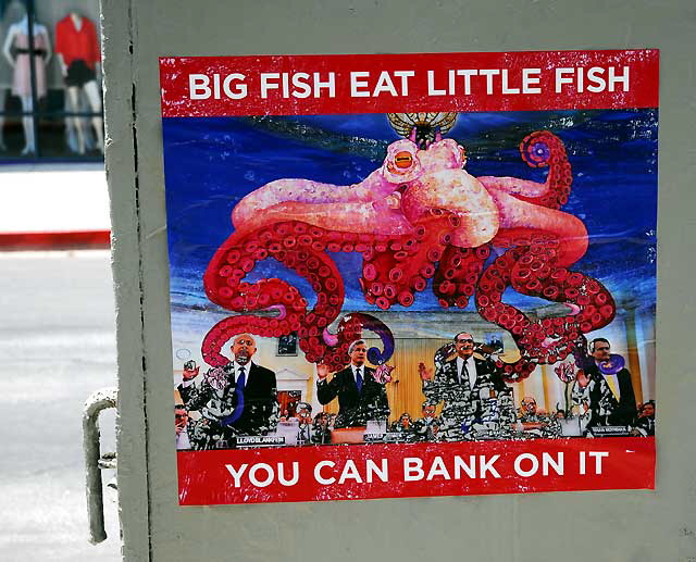 Anti-Bank Poster, Melrose Avenue, Monday, June 13, 2011