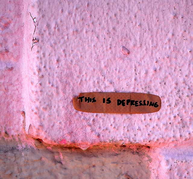 "This is Depressing" - pink wall on Melrose Avenue, Monday, June 13, 2011