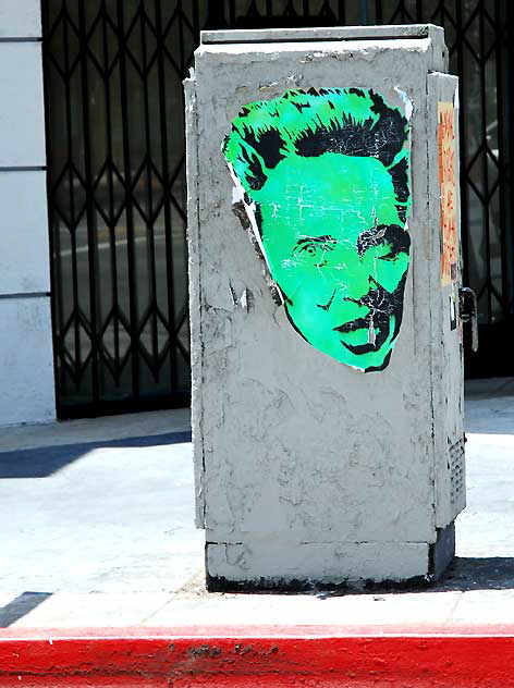 Green face on utility box, Melrose Avenue, Monday, June 13, 2011