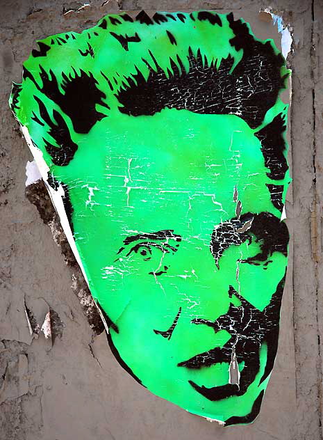 Green face on utility box, Melrose Avenue, Monday, June 13, 2011