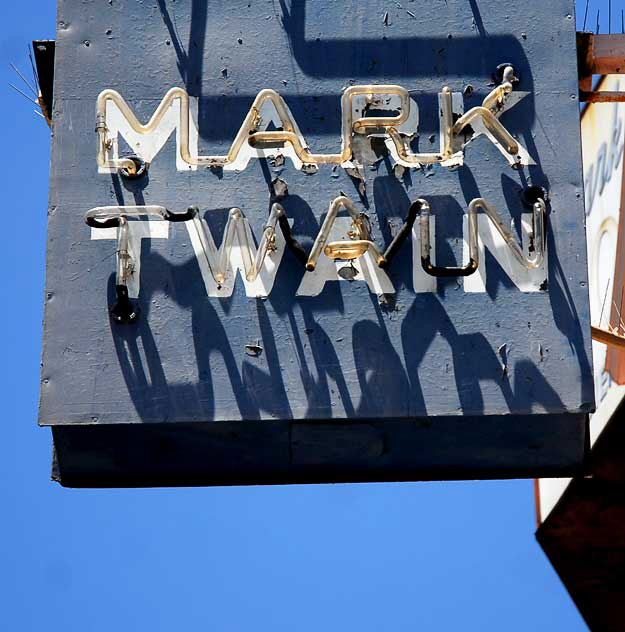 Neon Mark Twain - transient hotel on Wilcox in Hollywood