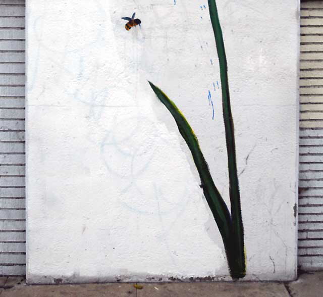 "Random Act" Flower (agapanthus) with Bee - North La Brea Avenue, Los Angeles, Thursday, June 16, 2011