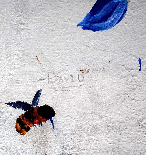 "Random Act" Flower (agapanthus) with Bee - North La Brea Avenue, Los Angeles, Thursday, June 16, 2011