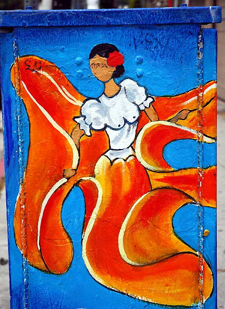 Dancer, utility box at the corner of Sunset Boulevard at Echo Park Boulevard, Friday, June 17, 2011