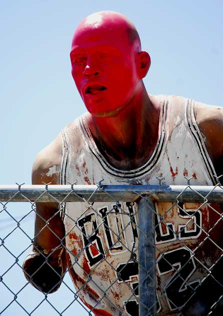 "Red 32" - abandoned fiberglass basketball mannequin, Melrose Avenue, Monday, June 27, 2011