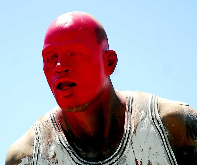 "Red 32" - abandoned fiberglass basketball mannequin, Melrose Avenue, Monday, June 27, 2011