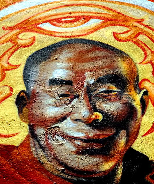 Detail of the "Free Tibet" mural, alley at Melrose Avenue and Spaulding 
