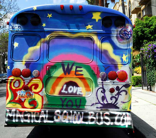 The Magical School Bus parked in Hollywood, Tuesday, June 28, 2011