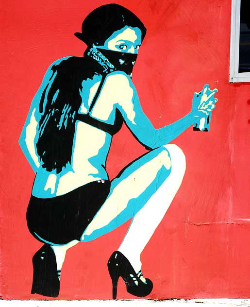 Spray-Art Girl, Melrose Avenue at La Brea, Friday, July 1, 2011