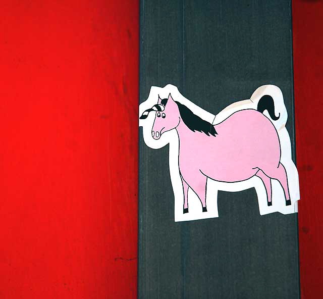 Fat Pink Unicorn - alley behind Pink's Hot Dogs on La Brea in Hollywood, Friday, July 1, 201