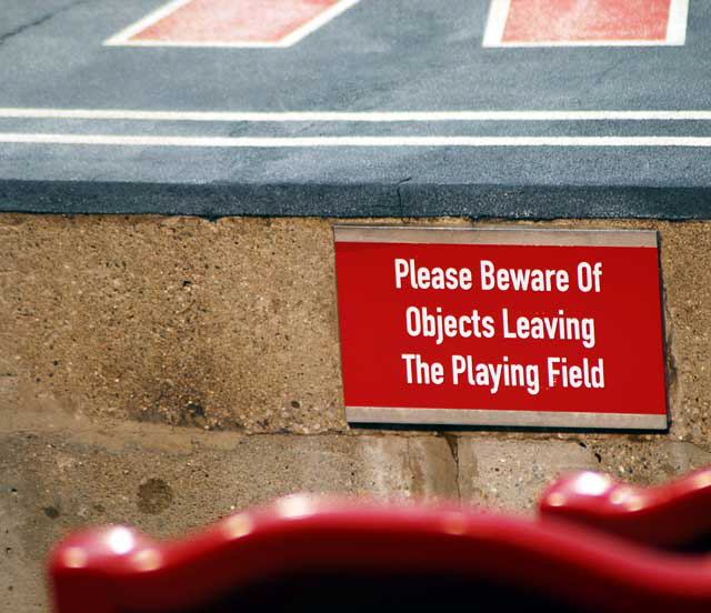 Ballpark Warning Sign