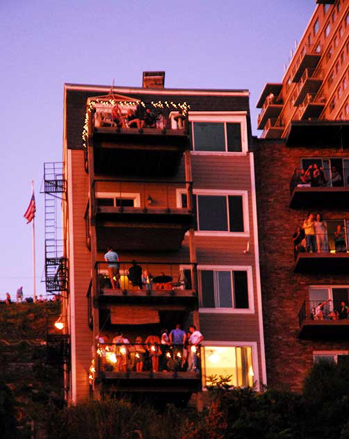 Waiting for the fireworks, Mount Adams, Cincinnati  August 31, 2008 