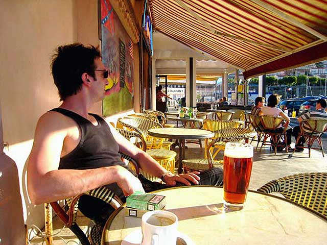 "But we did it and had our usual rewards of beers and orange juice at the biker bar that we discovered. It's got a great sundown view from under its striped awning and is home to the only statue of Elvis here." - Port-Vendres