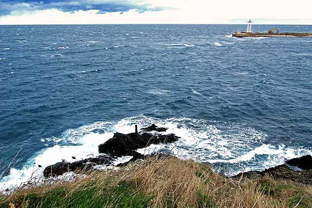 The sea at Port-Vendres (dpartement of Pyrnes-Orientales, Languedoc-Roussillon rgion)