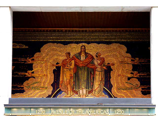 Barry Faulkner's mosaic, Intelligence Awakening Mankind - the loggia of 1250 Avenue of the Americas Barry Faulkner's mosaic, Intelligence Awakening Mankind - the loggia of 1250 Avenue of the Americas
