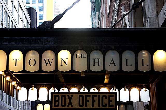 The Town Hall - 123 West 43rd Street, between Sixth Avenue and Broadway, photograph by Martin A. Hewitt