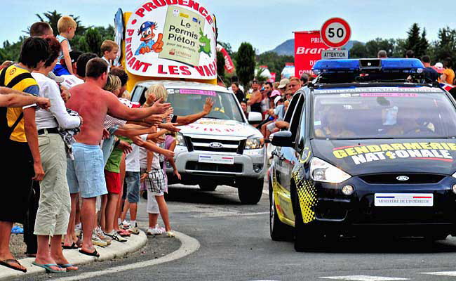 Scene at the 2009 Tour de France stage at Argels-sur-Mer, near Perpignan