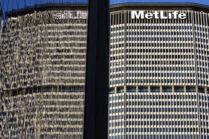 Reflection of the Met-Life Building