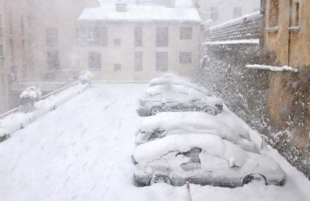 Port-Vendres (dpartement of Pyrnes-Orientales, Languedoc-Roussillon rgion), France - snowstorm of March 7-9, 2010