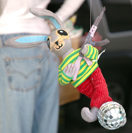 Bunny toy with gun - toy shop window, Sunset Boulevard